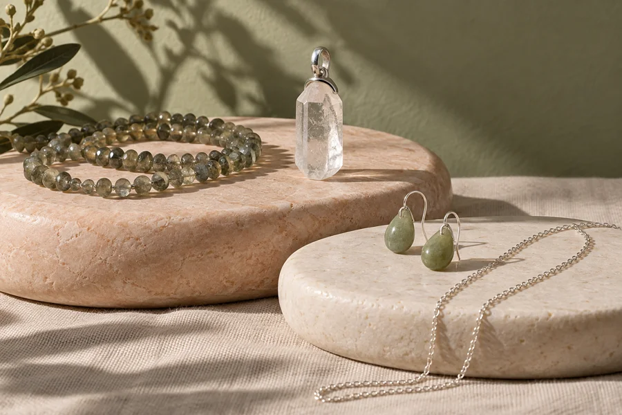 Mineral jewellery collection concept